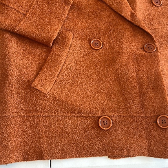 Magaschoni Orange Pea Coat Double-Breasted - large, - Picture 4 of 9